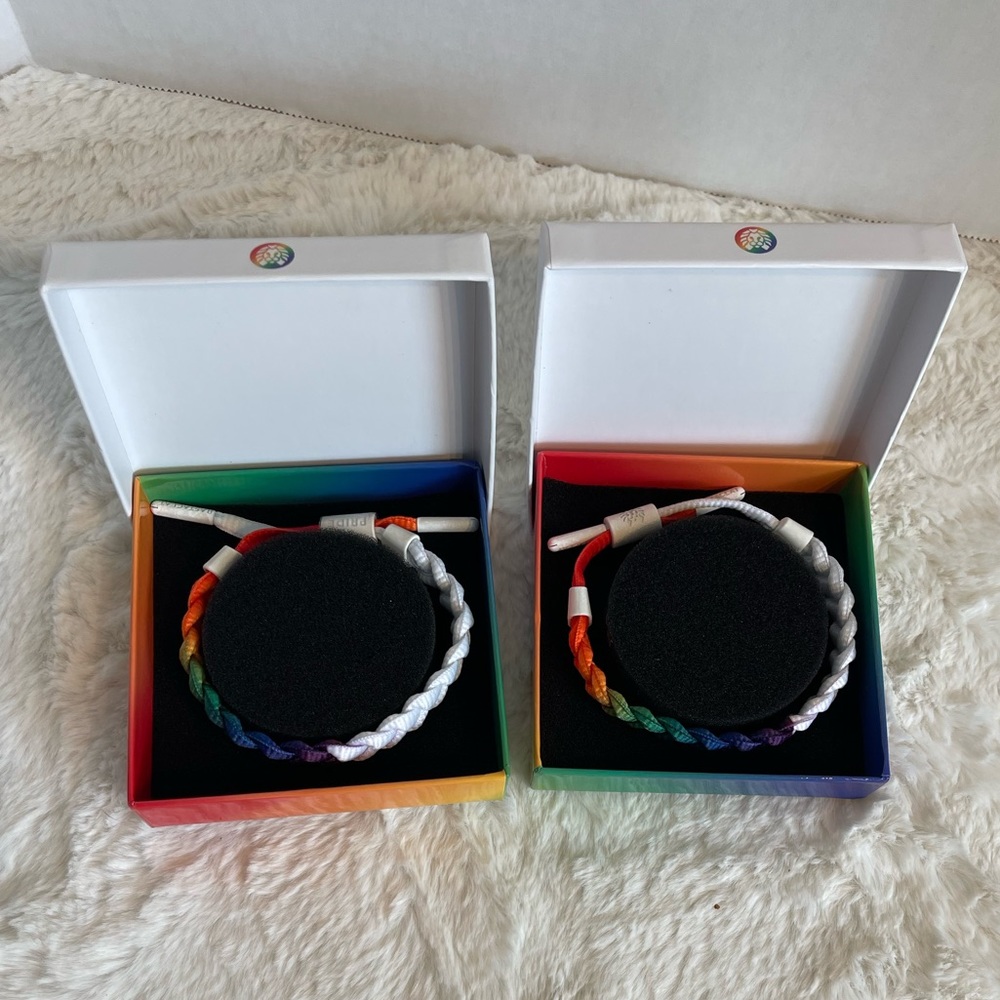 2 RASTACLAT  PRIDE V2 braided  bracelets 1/2 rainbow 1/2 unisex